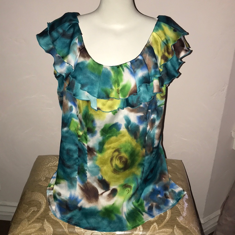 AB STUDIO FLORAL TOP SLEEVELESS SZ M